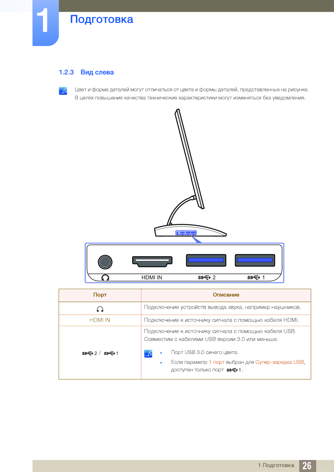 Samsung LC27A750XS/CI, LC23A750XS/EN, LC27A750XS/EN, LC23A750XS/CI manual 3 Вид слева, Hdmi 