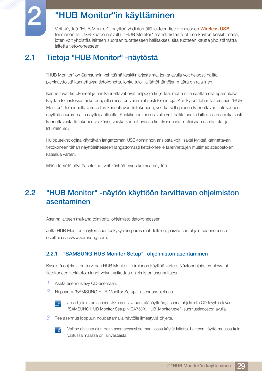 Samsung LC27A750XS/EN, LC23A750XS/EN manual HUB Monitorin käyttäminen, Tietoja HUB Monitor -näytöstä 