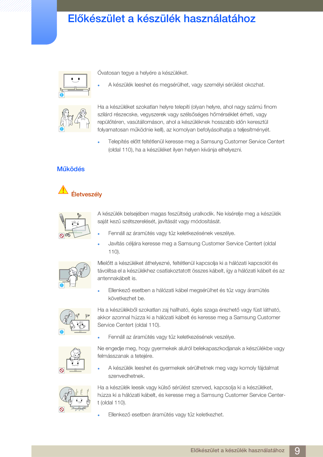 Samsung LC24A650XS/EN manual Működés 