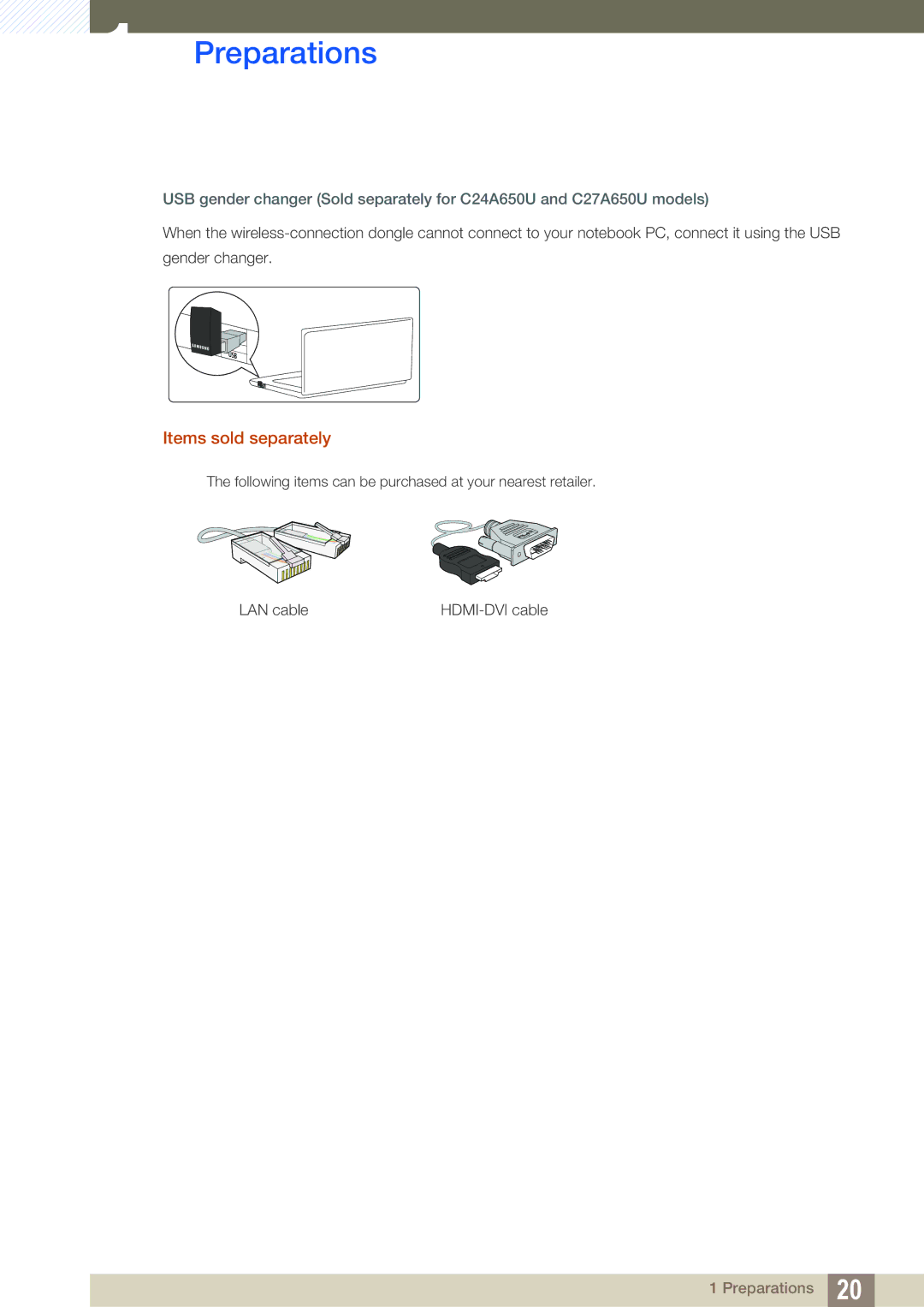 Samsung LC24A650XS/XK, LC24A650XSR/EN, LC24A650XS/EN manual Items sold separately 