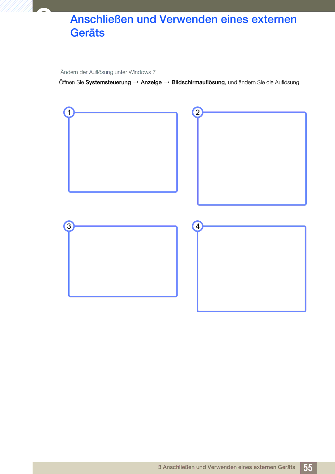 Samsung LC24A650XS/EN, LC24A650XSR/EN manual Ändern der Auflösung unter Windows 