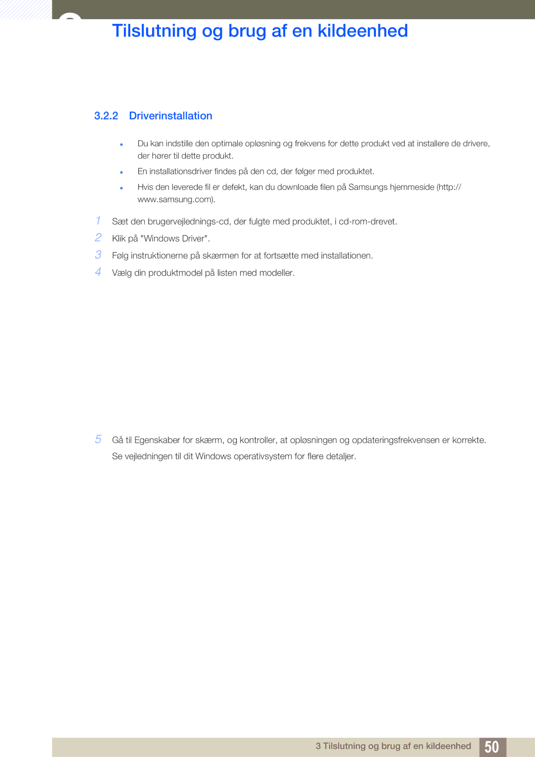 Samsung LC24A650XSR/EN, LC24A650XS/EN manual Driverinstallation 