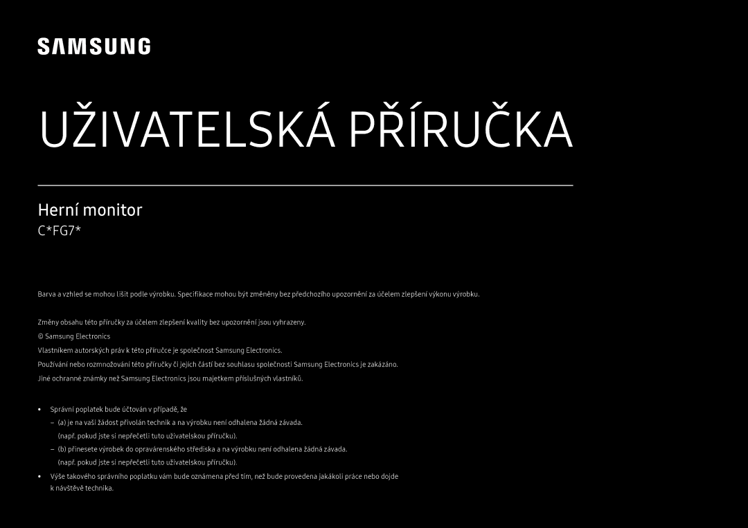 Samsung LC27FG73FQUXEN, LC24FG73FQUXEN manual Uživatelská Příručka 