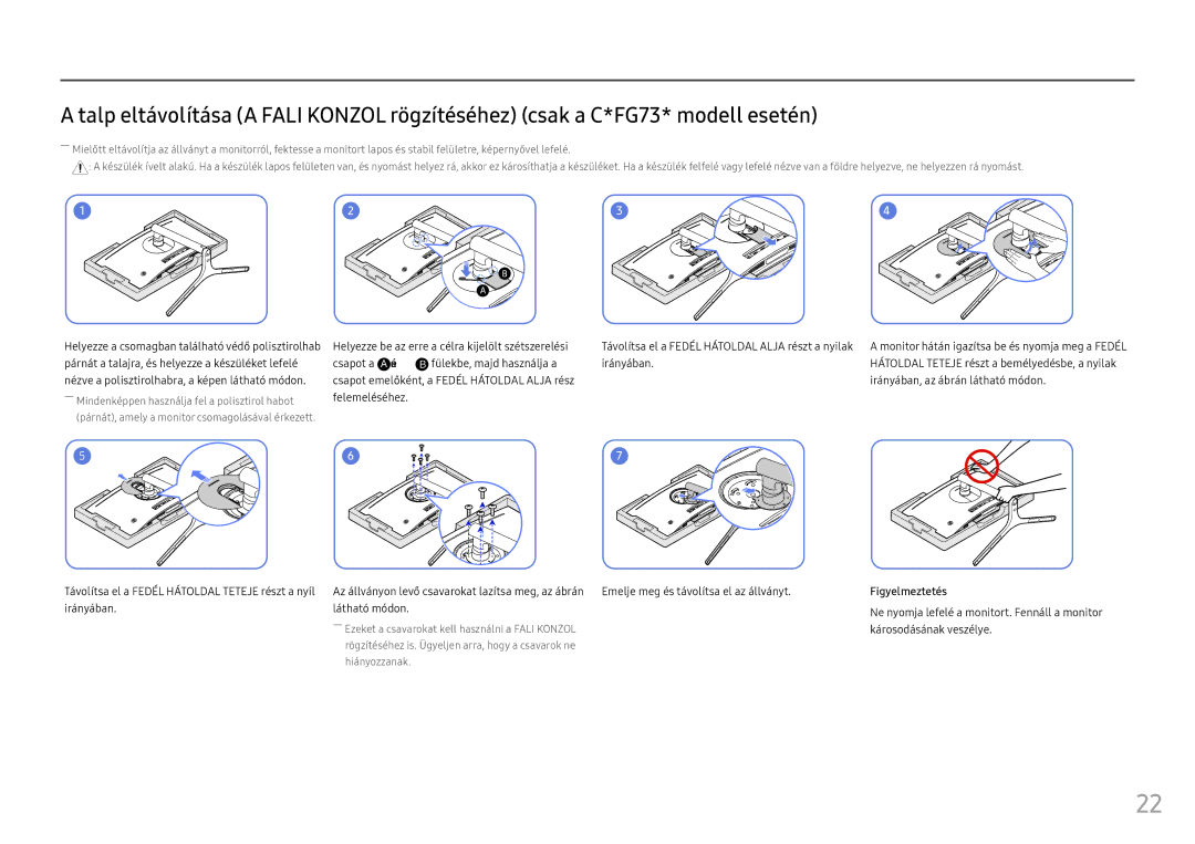 Samsung LC24FG73FQUXEN, LC27FG73FQUXEN manual Figyelmeztetés 