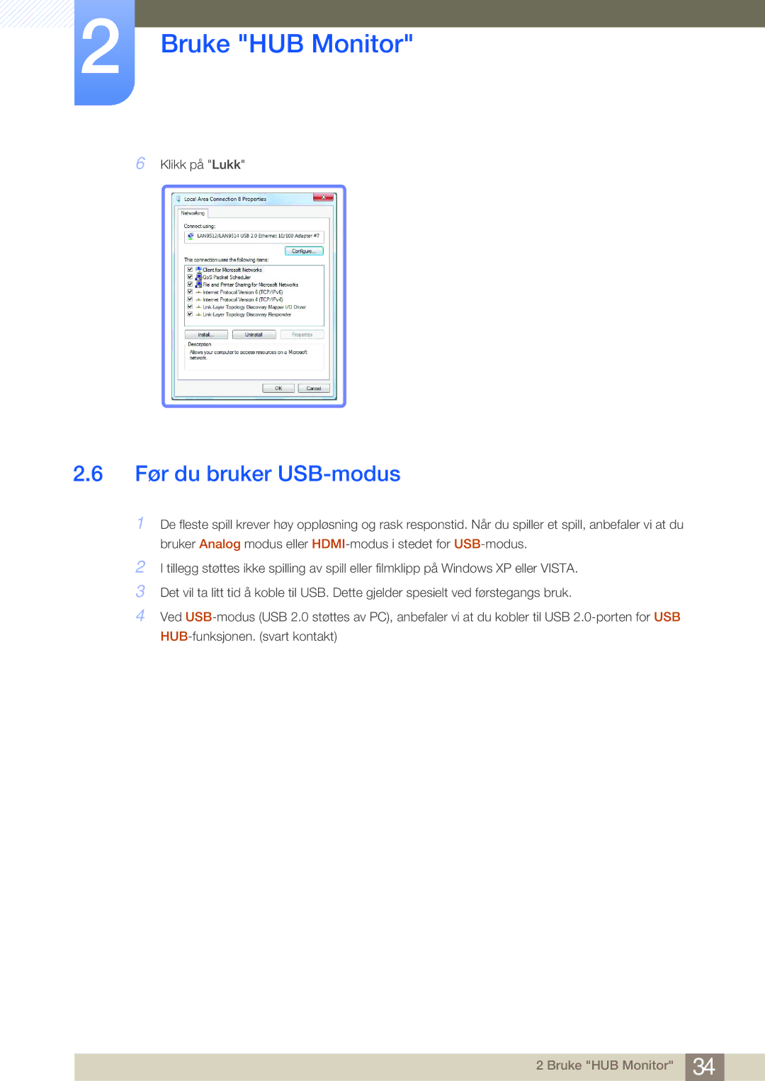 Samsung LC27A550US/EN, LC23A550US/EN manual Før du bruker USB-modus 