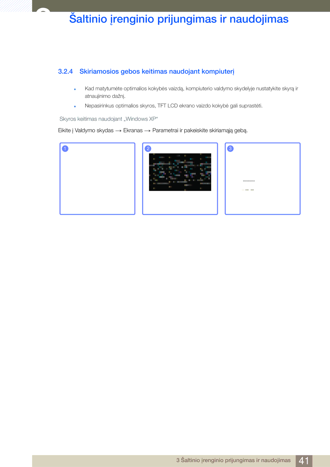 Samsung LC23A550US/EN, LC27A550US/EN manual Skiriamosios gebos keitimas naudojant kompiuterį 