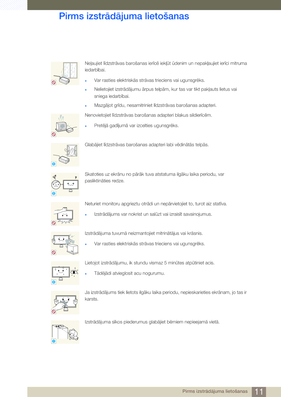 Samsung LC23A550US/EN, LC27A550US/EN manual Pirms izstrādājuma lietošanas 