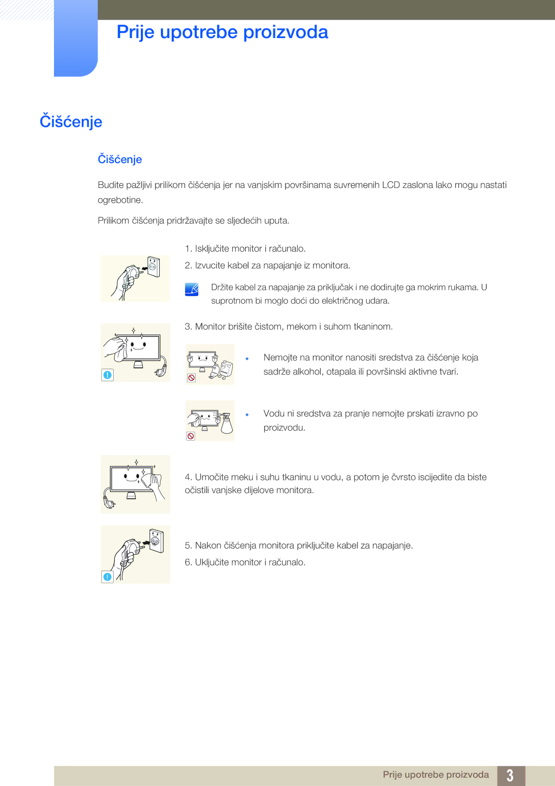 Samsung LC27A750XS/EN manual Čišćenje 