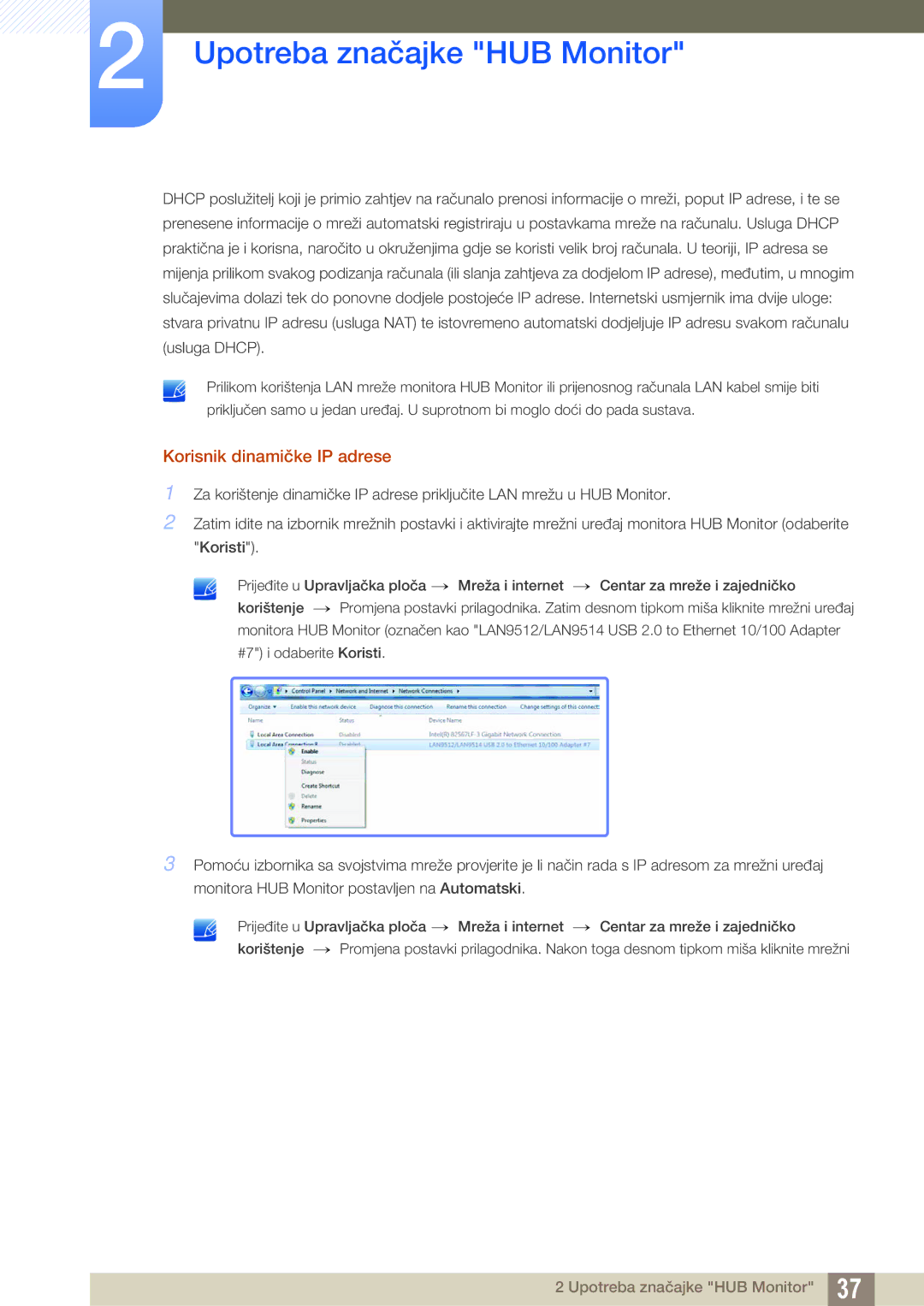 Samsung LC27A750XS/EN manual Korisnik dinamičke IP adrese 