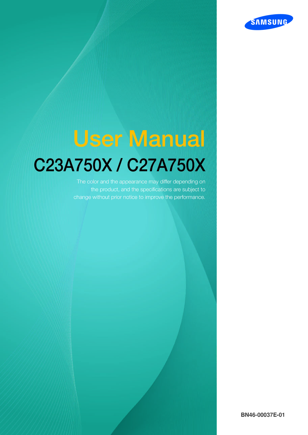 Samsung LC23A750XS/EN, LC27A750XS/ZA, LC27A750XS/EN, LC27A750XS/CI, LC23A750XS/CI, LC27A750XSSEN manual C23A750X / C27A750X 