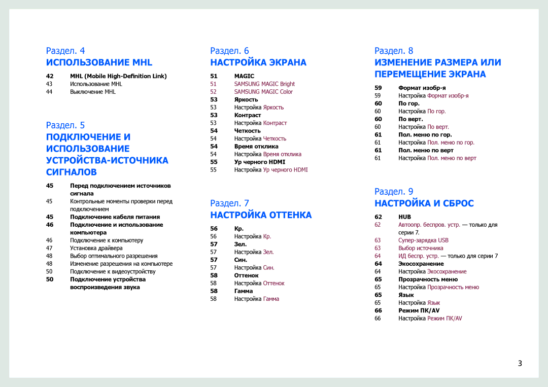 Samsung LC27B750XS/CI, LC27B750XS/EN, LC24B750XS/EN, LC24B550US/EN, LC24B550US/CI, LC24B750XS/CI manual Использование MHL 