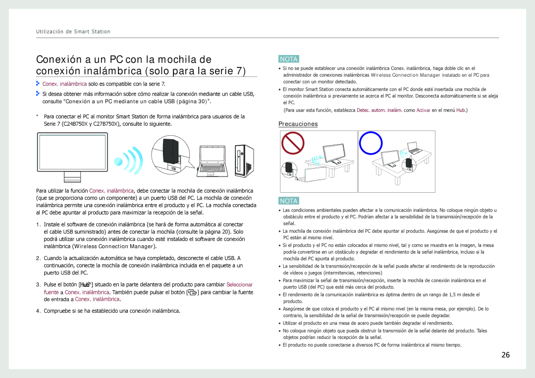 Samsung LC24B550US/EN, LC27B750XS/EN, LC24B750XS/EN manual Precauciones 