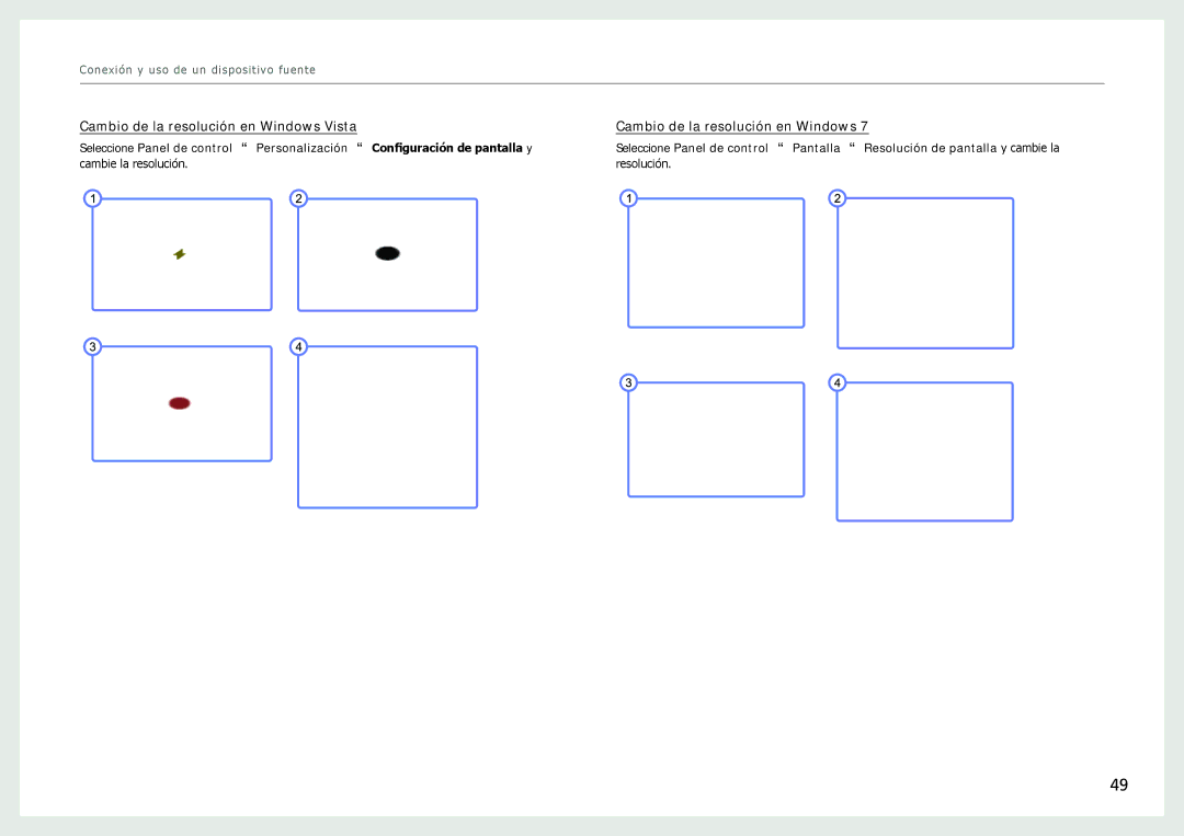 Samsung LC24B750XS/EN, LC27B750XS/EN, LC24B550US/EN manual Cambio de la resolución en Windows Vista 