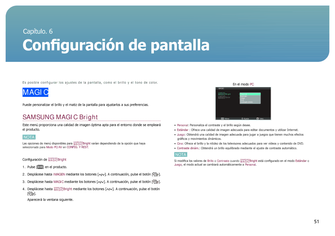 Samsung LC27B750XS/EN, LC24B750XS/EN, LC24B550US/EN manual Configuración de pantalla 