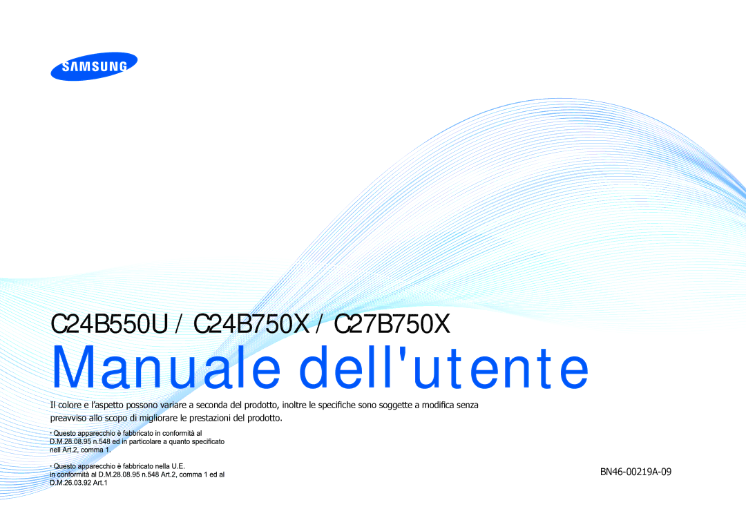 Samsung LC24B750XS/EN, LC27B750XS/EN, LC24B550US/EN, LC24B550US/ZR, LC27B750XS/CI manual C24B550U / C24B750X / C27B750X 