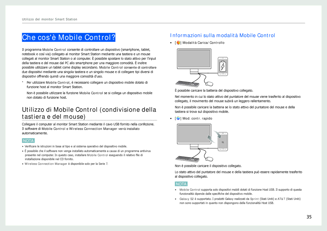 Samsung LC24B750XS/EN, LC27B750XS/EN manual Che cosè Mobile Control?, Informazioni sulla modalità Mobile Control 