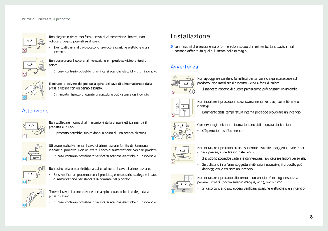 Samsung LC27B750XS/EN, LC24B750XS/EN manual Installazione 