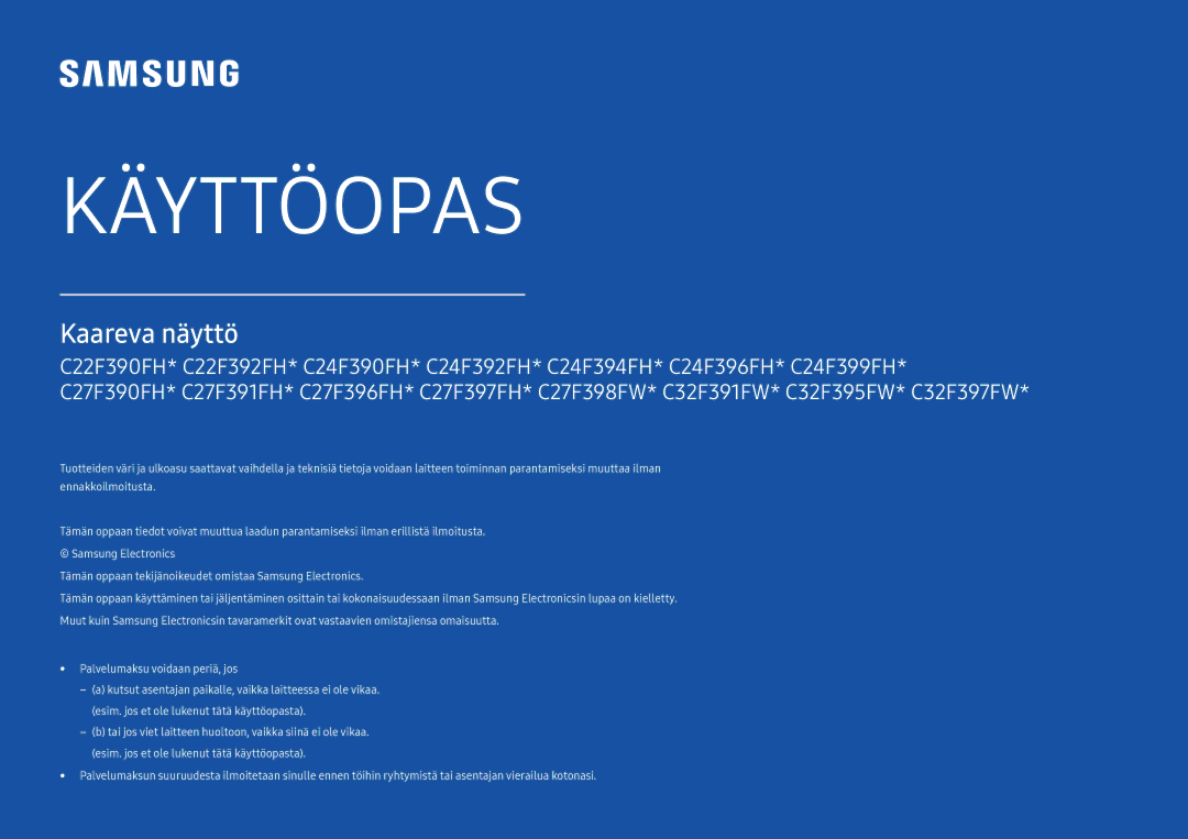 Samsung LC24F390FHUXEN, LC32F391FWUXEN, LC27F396FHUXEN, LC24F396FHUXEN, LC27F390FHUXEN manual Benutzerhandbuch 