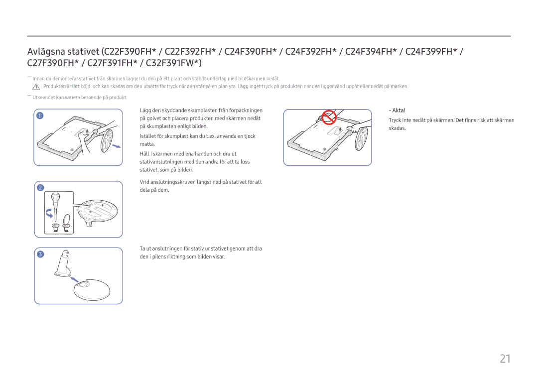 Samsung LC32F391FWUXEN, LC27F398FWUXEN, LC24F390FHUXEN, LS22E45UDWG/EN, LC27F396FHUXEN, LC24F396FHUXEN, LC27F390FHUXEN Akta 