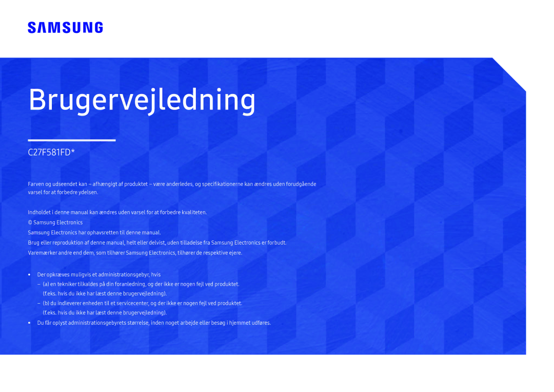 Samsung LC27F581FDUXEN manual Bruksanvisning 