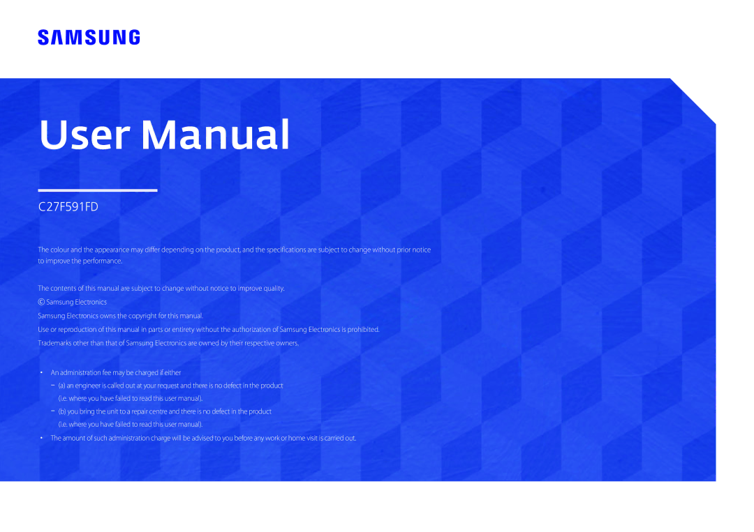 Samsung LC27F591FDMXUE, LC27F591FDUXEN, LC27F591FDEXXV, LC27F591FDIXCI, LC27F591FDMXCH manual 