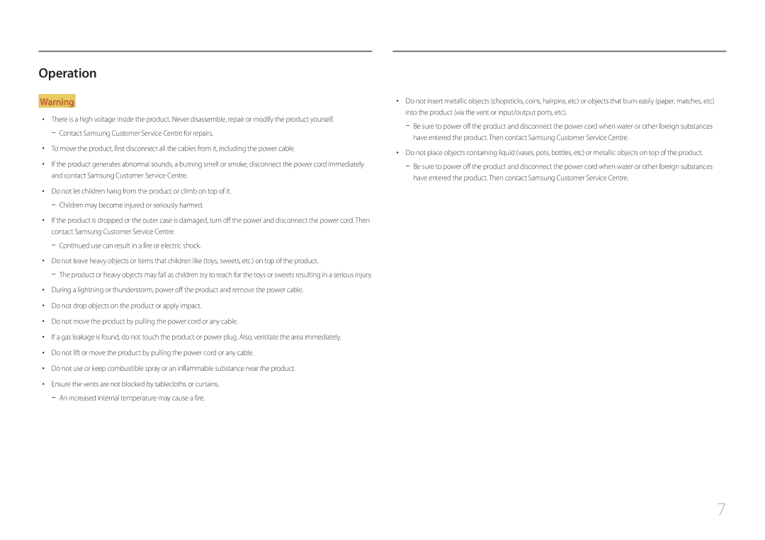 Samsung LC27F591FDEXXV, LC27F591FDUXEN, LC27F591FDMXUE, LC27F591FDIXCI, LC27F591FDMXCH manual Operation 