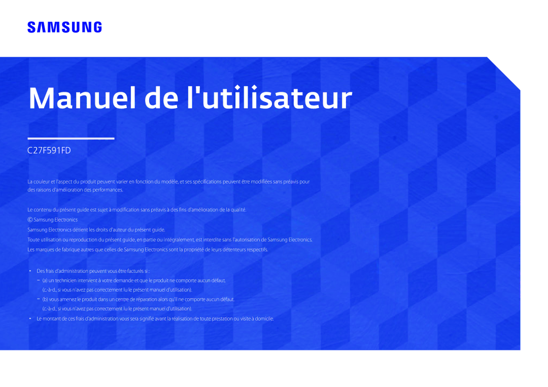 Samsung LC27F591FDUXEN manual Manuel de lutilisateur 