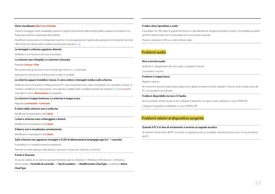 Samsung LC27F591FDUXEN manual Verificare la connessione del cavo al prodotto, Modificare le impostazioni del Colore 