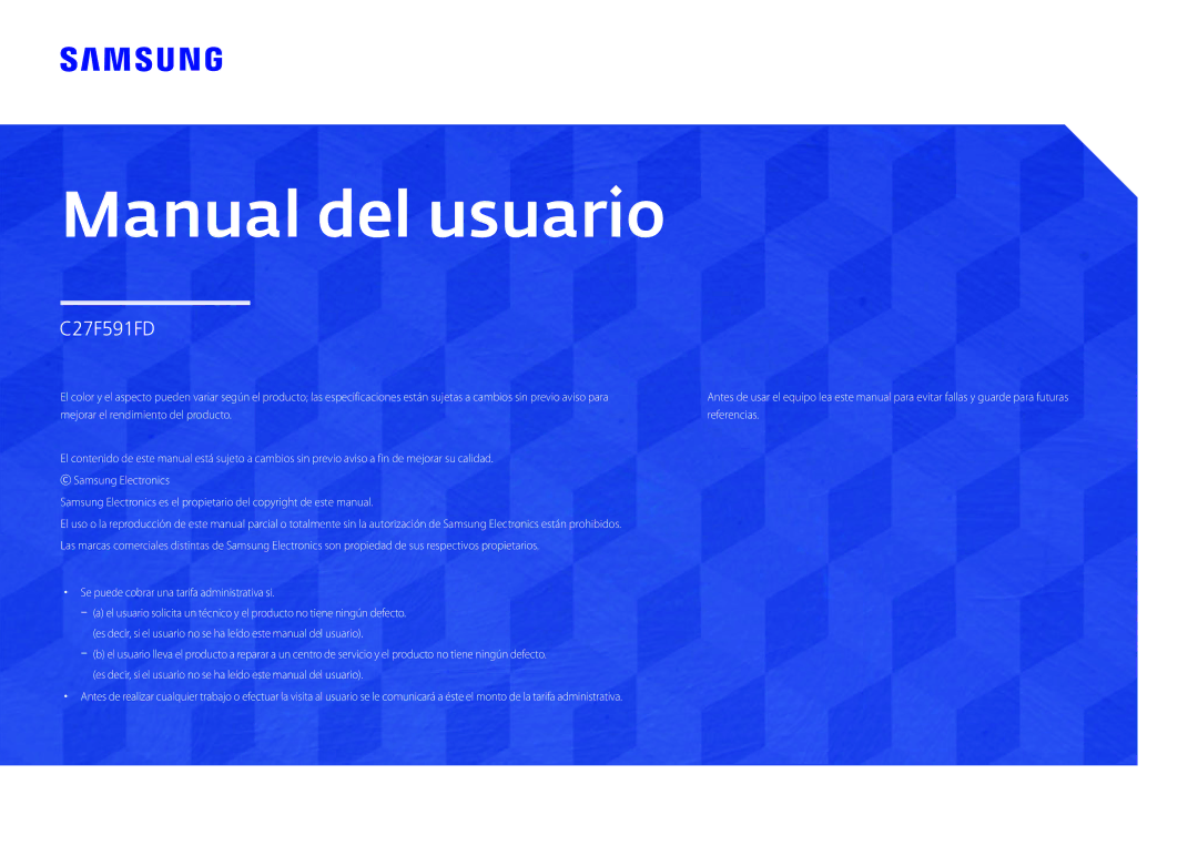 Samsung LC27F591FDUXEN manual Manual del usuario 