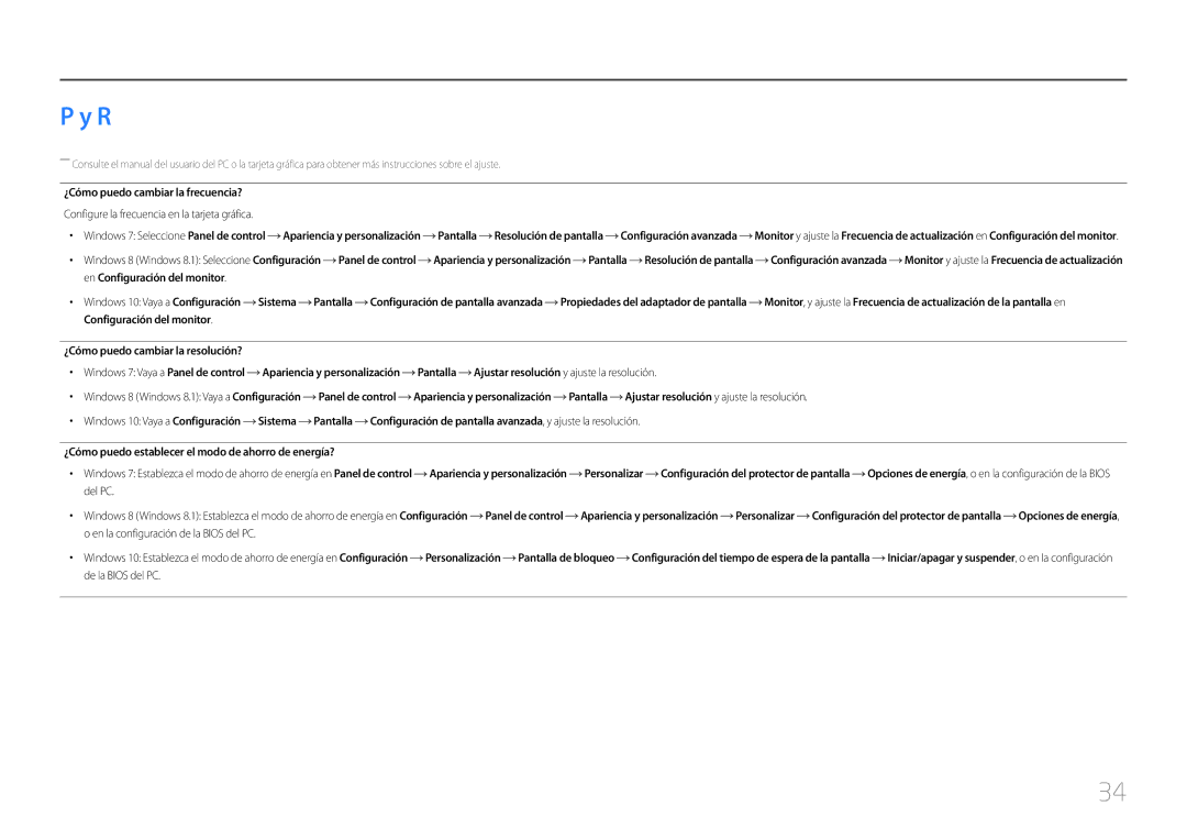 Samsung LC27F591FDUXEN manual ¿Cómo puedo cambiar la frecuencia?, Configure la frecuencia en la tarjeta gráfica 