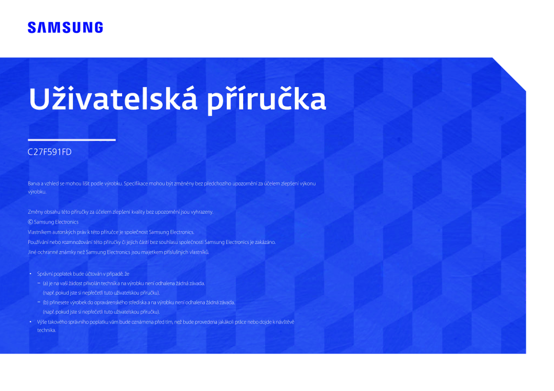 Samsung LC27F591FDUXEN manual Uživatelská příručka 