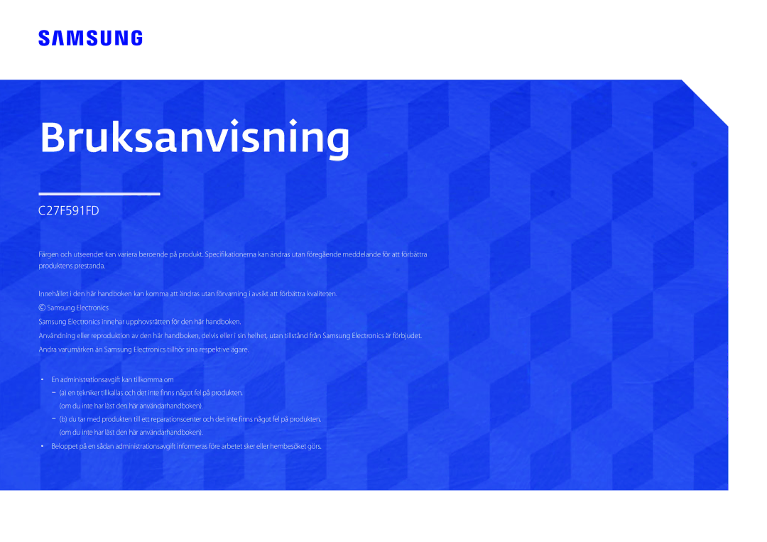 Samsung LC27F591FDUXEN manual Bruksanvisning 