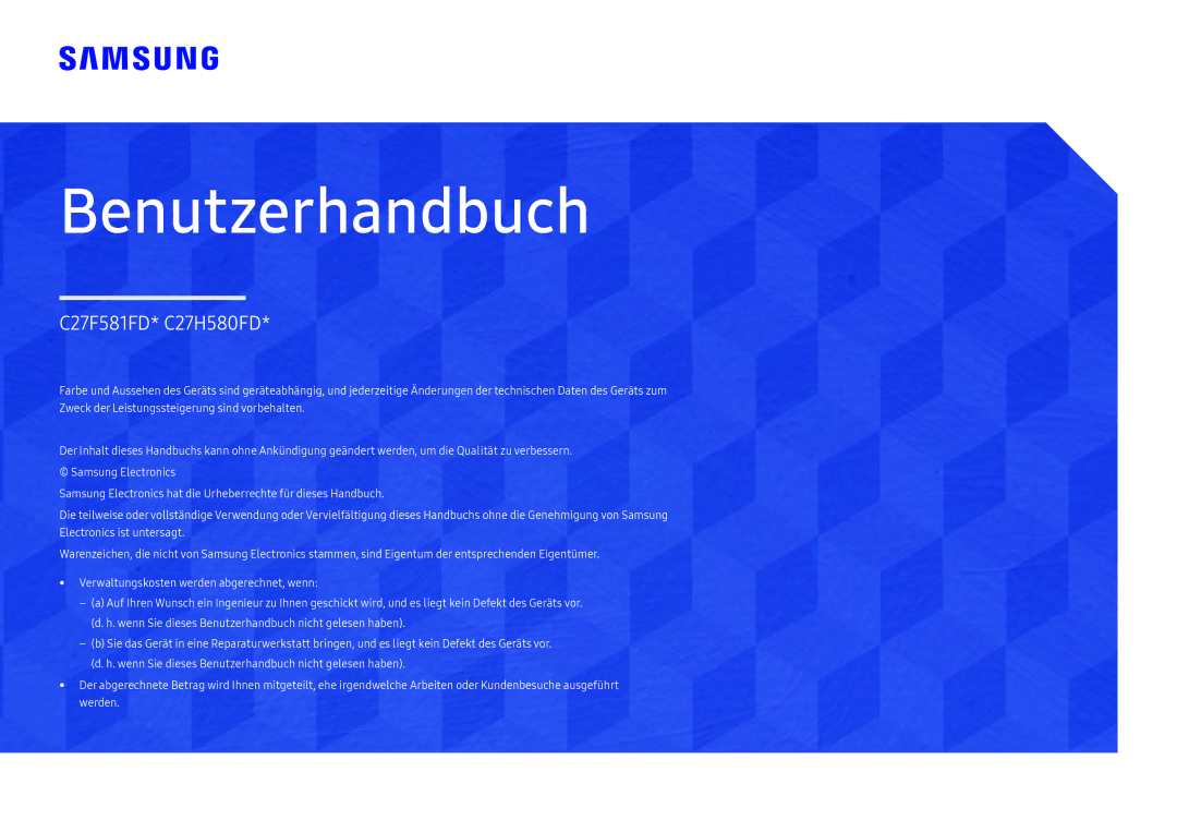 Samsung LC27H580FDUXEN manual Benutzerhandbuch 