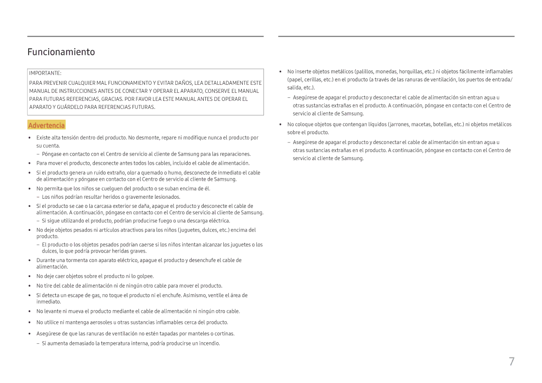 Samsung LC27H580FDUXEN manual Funcionamiento 