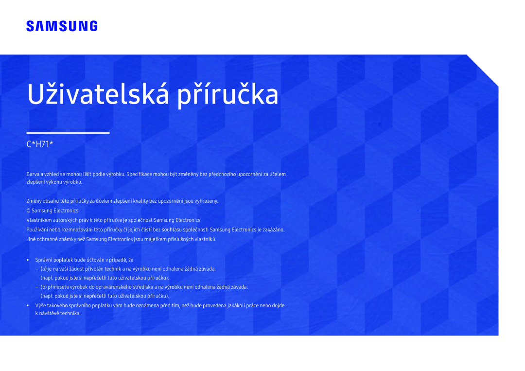 Samsung LC32H711QEUXEN, LC27H711QEUXEN manual Uživatelská příručka 