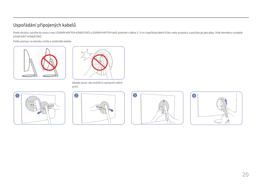 Samsung LC27H711QEUXEN, LC32H711QEUXEN manual Uspořádání připojených kabelů, Zadní Kryt Konektorů 