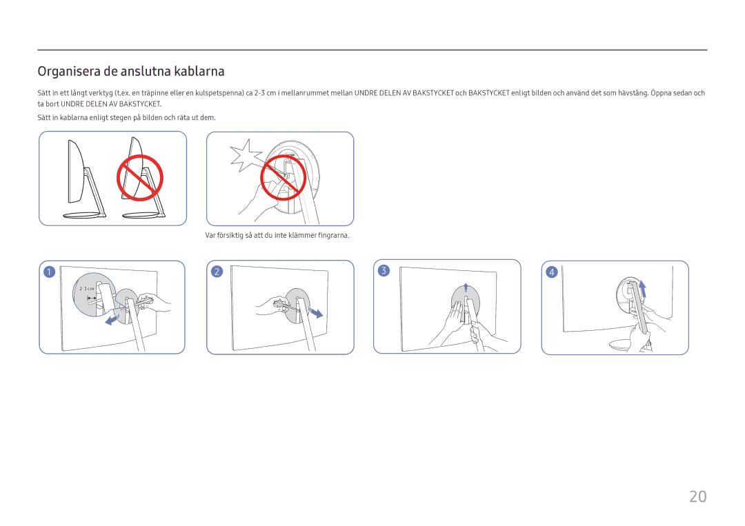 Samsung LC27H711QEUXEN, LC32H711QEUXEN manual Organisera de anslutna kablarna 