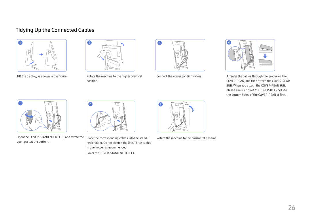 Samsung LC27H800FCUXEN, LC27H800FCIXCI manual Tidying Up the Connected Cables 