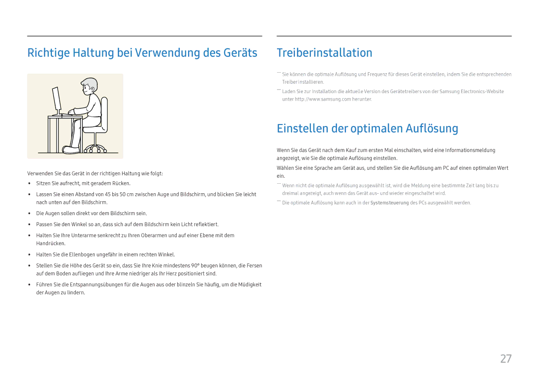 Samsung LC27H800FCUXEN manual Einstellen der optimalen Auflösung 