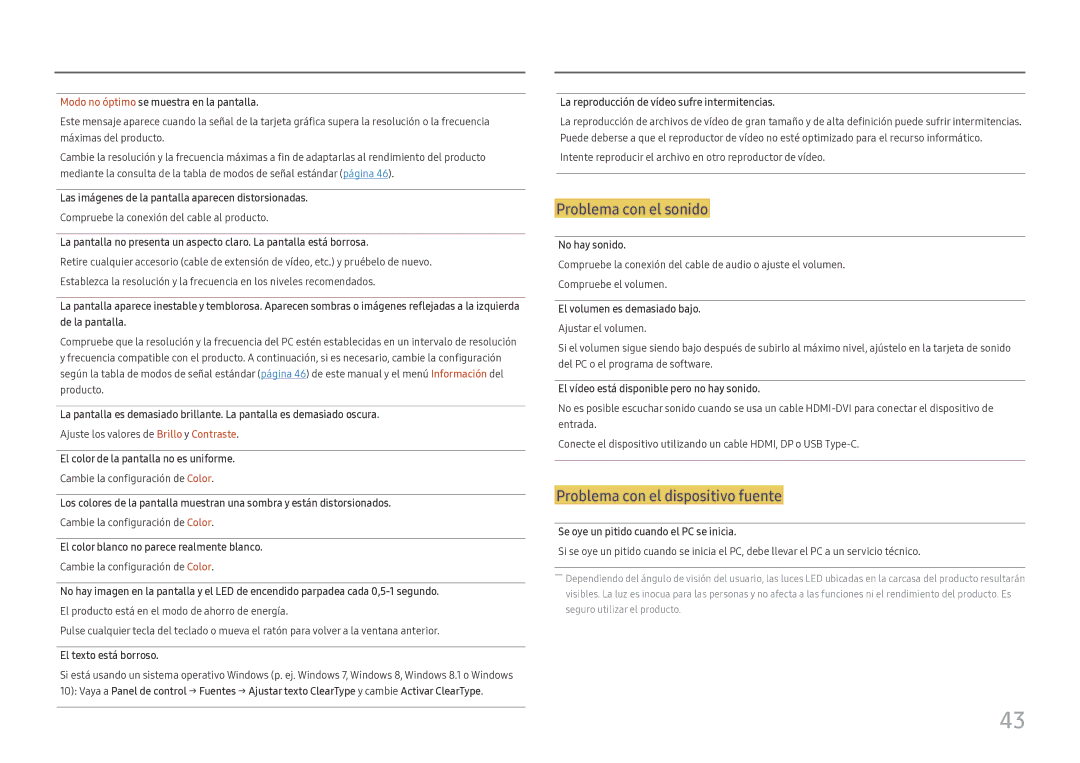 Samsung LC27H800FCUXEN manual Problema con el sonido 