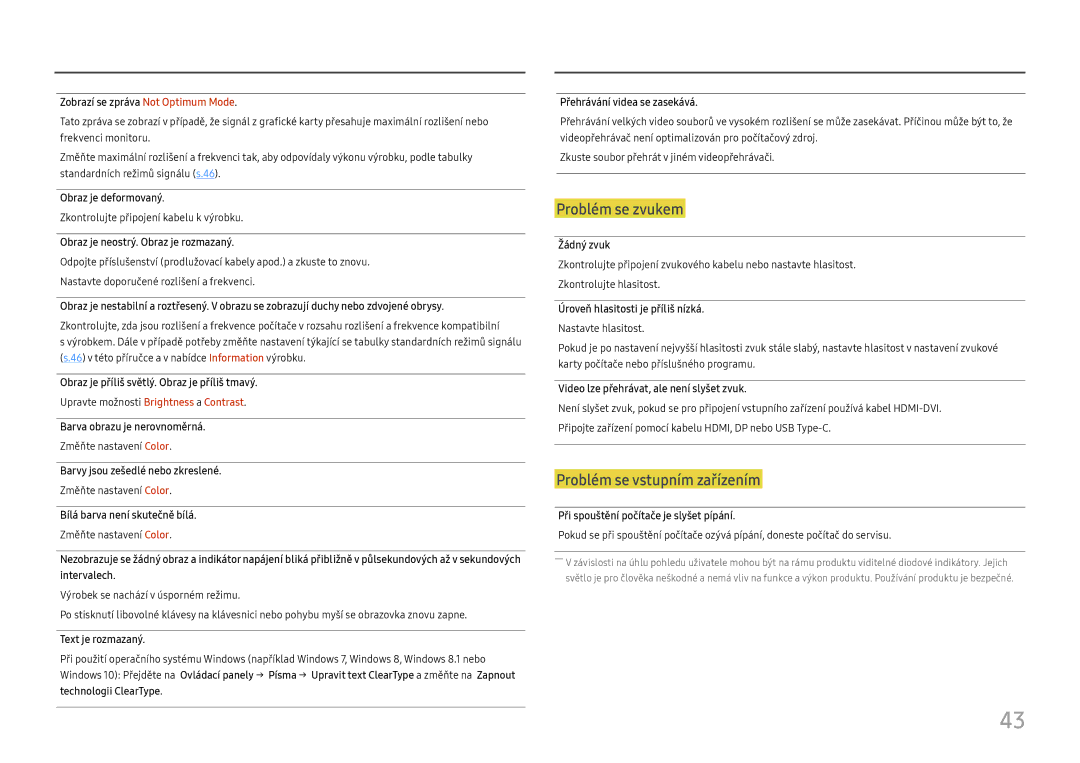 Samsung LC27H800FCUXEN manual Problém se zvukem 