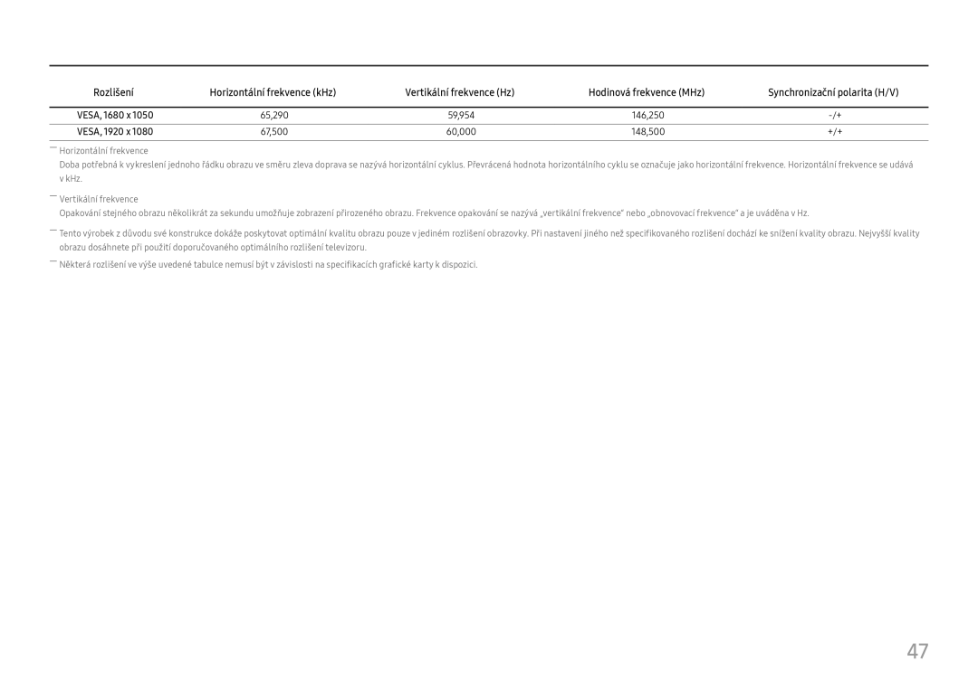 Samsung LC27H800FCUXEN manual Rozlišení 