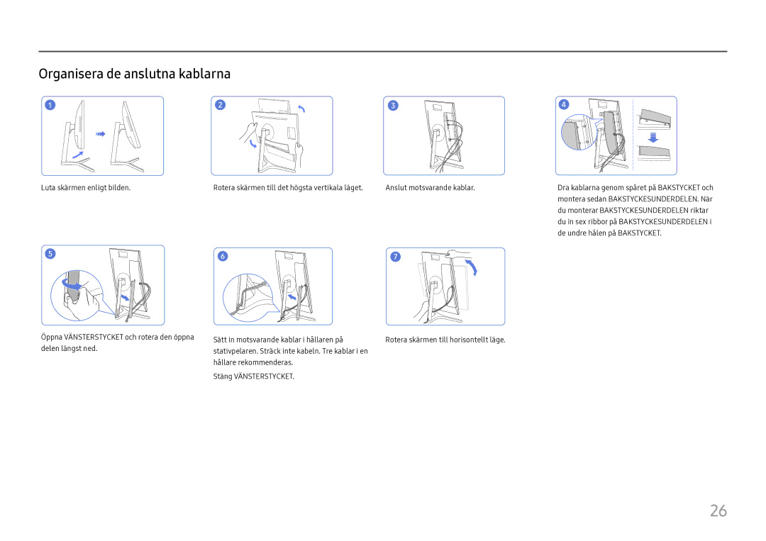 Samsung LC27H800FCUXEN manual Organisera de anslutna kablarna 