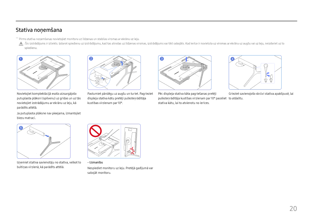 Samsung LC27H800FCUXEN manual Statīva noņemšana 