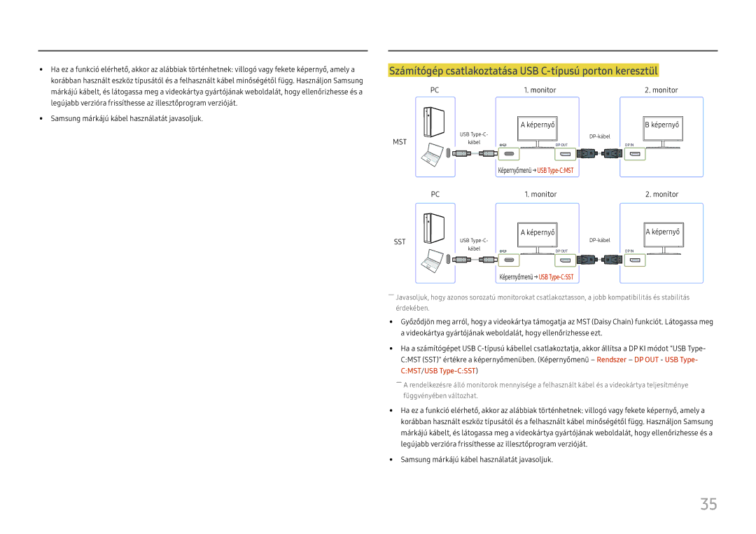 Samsung LC27H800FCUXEN manual Számítógép csatlakoztatása USB C-típusú porton keresztül 