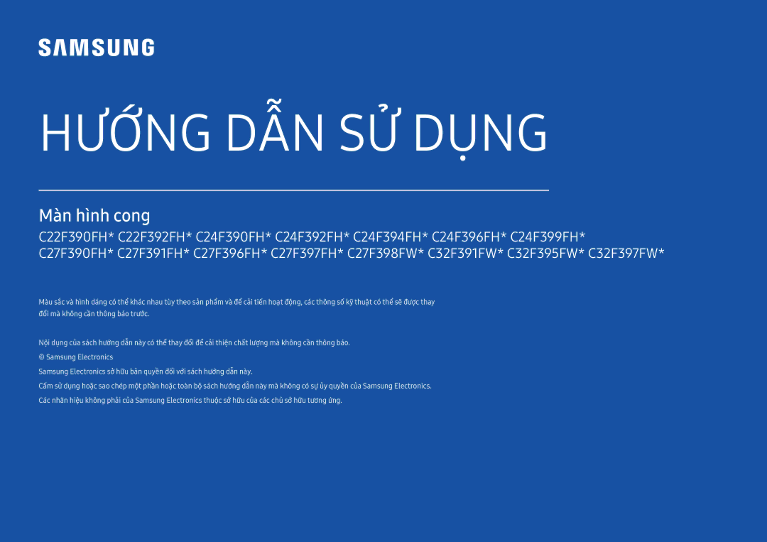 Samsung LC32F391FWEXXV, LC32F397FWEXXV, LC27F390FHEXXV, LC27F397FHEXXV, LC24F390FHEXXV manual Hướng DẪN SỬ Dụng 