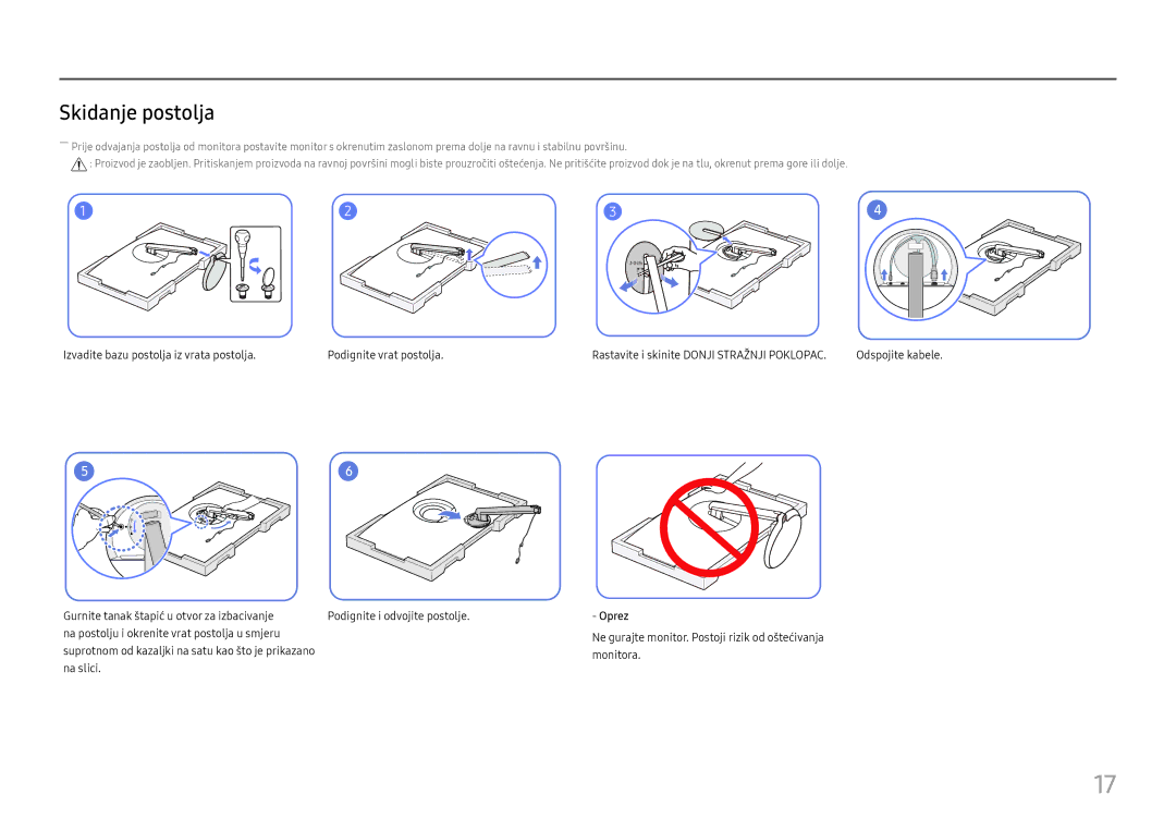 Samsung LC32H711QEUXEN manual Skidanje postolja 