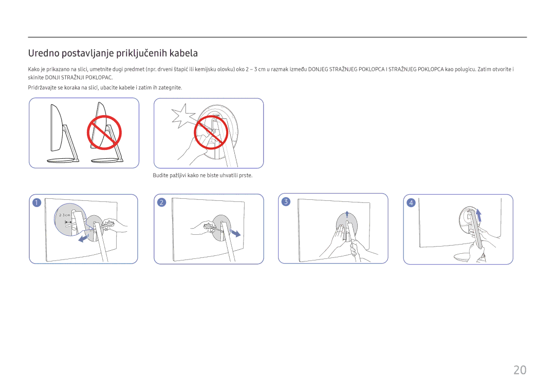 Samsung LC32H711QEUXEN manual Uredno postavljanje priključenih kabela 