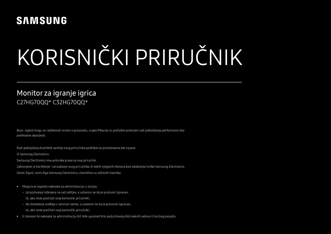 Samsung LC32HG70QQUXEN manual Korisnički Priručnik 