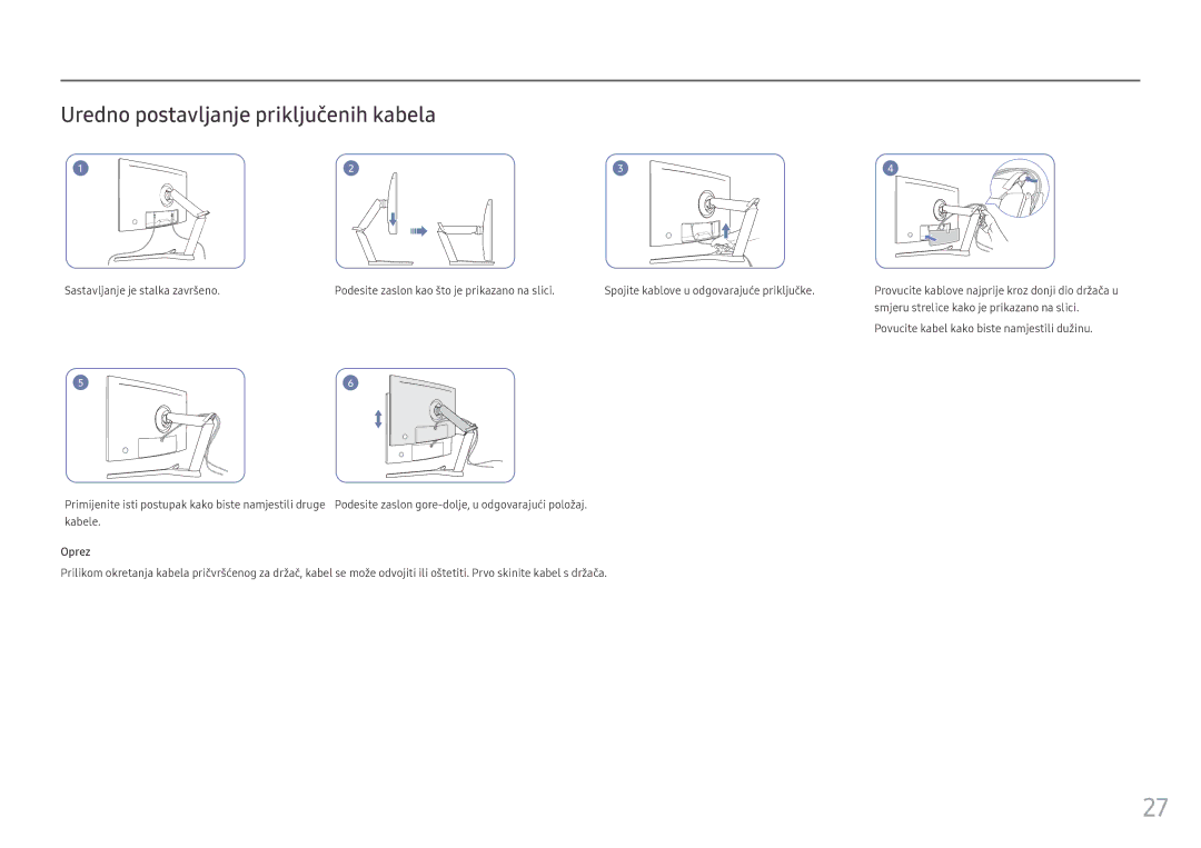 Samsung LC32HG70QQUXEN manual Uredno postavljanje priključenih kabela 